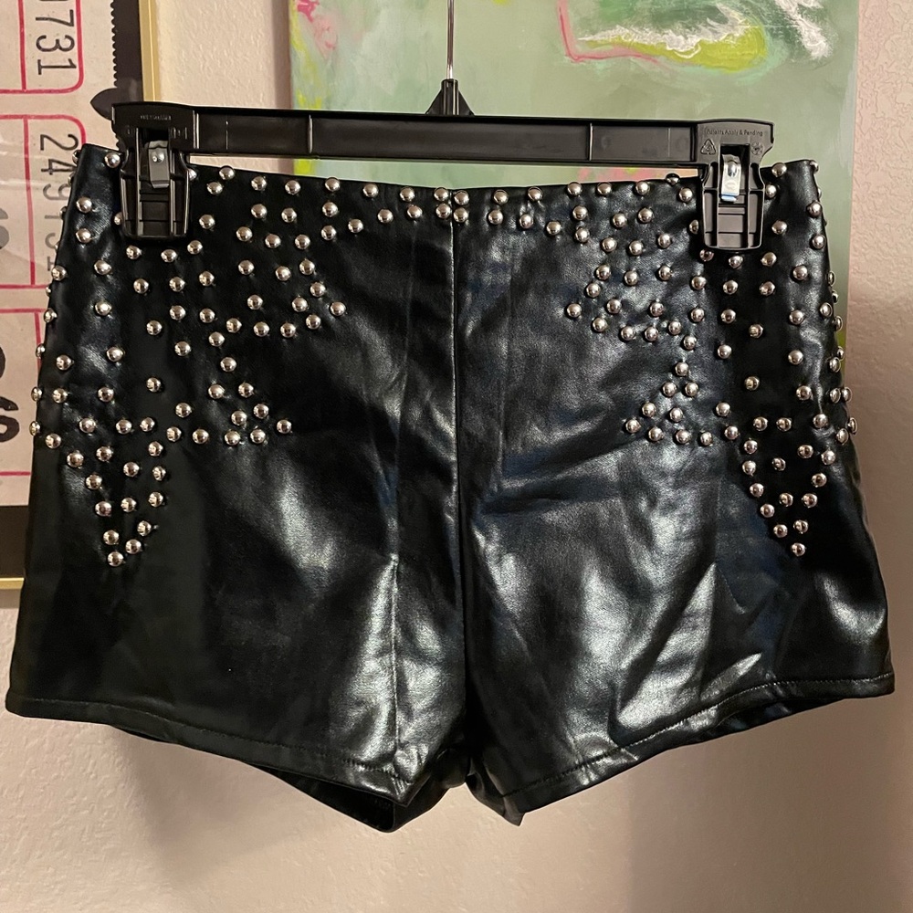 Black Studded Women's Shorts